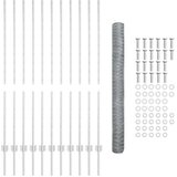 vidaXL ograjni stebri 22 kos U-kanal 140 cm cinkano jeklo, šesterokotna ograja 1.4x25 m cinkano jeklo | Shoptok.si