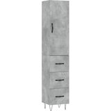  Visoka komoda siva betona 34,5x34x180 cm od konstruiranog drva | shoptok.hr