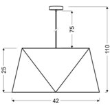 Lesnina XXXL VISEČA SVETILKA Hexagen 42/42/110 cm E27 | Shoptok.si