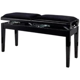 Gewa PIANO BENCH DOUBLE (130210) BLACK HIGHGLOSS - drvena dupla stolica