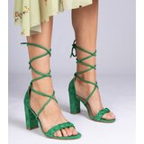 D/CEO marka niezdefiniowana Green lace-up block heel sandals Elesinda | Shoptok.si