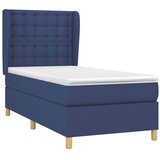  Krevet s oprugama i madracem plavi 100 x 200 cm od tkanine | shoptok.hr