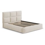 Windsor & Co Sofas Bež oblazinjena zakonska postelja s prostorom za shranjevanje z letvenim dnom 200x200 cm Libera – | Shoptok.si