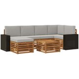vidaXL Kotna sedežna garnitura z blazino 7 pcs Naravna in svetlo siva, (5000269656) | Shoptok.si