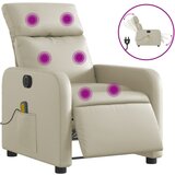 Maison Chic Električni masažni naslanjač - Relax naslanjač krem umetno usnje, (22134795) | Shoptok.si