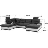Premium Living Sedežna Garnitura Seaside, Z Ležiščem, Predalom, Oblika U | Shoptok.si