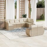 9-dijelni set vrtnih sofa s jastucima bež od poliratana 71 x 62 x 69 cm | shoptok.hr