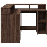  Radni stol LED svjetlima smeđa boja hrasta 130x130x91 cm drveni | Eponuda.ba