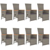  9-dijelni vrtni blagovaonski set sivi od poliratana Siva Dužina stola 190 cm | shoptok.hr