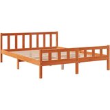 vidaXL Okvir kreveta s uzglavljem voštano smeđi 150x200 cm od borovine | shoptok.hr