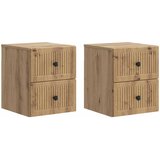  Noćni ormarić za montažu na zid s ladicama 2 pcs Hrast artisan | shoptok.hr