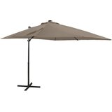 The Living Store Vrtni senčnik z LED lučkami taupe 250 cm - Previsni Senčnik, (21750348) Cene