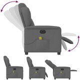 vidaXL Električni masažni naslanjač temno sivo blago | Shoptok.si
