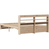 vidaXL Okvir kreveta s uzglavljem 140 x 190 cm od masivne borovine | shoptok.hr
