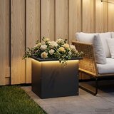  Vrtna posuda za sadnju s LED svjetlom Antracit 30 x 40 x 30 cm Slike