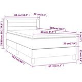  Okvir kreveta s oprugama i madrac tamnosivi 80x200cm od tkanine | shoptok.hr
