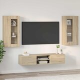  Set TV komoda Zidne FLORIN 3 pcs Sonoma hrast Konstruirano drvo | shoptok.hr