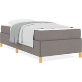  Postelja z vzmetnico Taupe in bela 90 x 190 cm blago | Shoptok.si