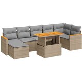  8-dijelni set vrtnih sofa od poliratana s jastucima bež bagrem | shoptok.hr