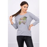 Kesi Blouse with Love print gray | shoptok.hr
