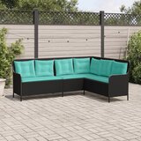  Vrtna sofa s jastucima L-oblika crni poli ratan | shoptok.hr