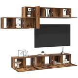  Set TV komoda s ladicama s policom Zidne Ostalo s pohranom 7 pcs Staro drvo 60 x 30 x 30 cm | shoptok.hr