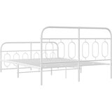  Metalni okvir kreveta uzglavlje i podnožje bijeli 135 x 190 cm | shoptok.hr