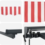 vidaXL Skrovita tenda Crvena i bijela pruga 350x250 cm | shoptok.hr