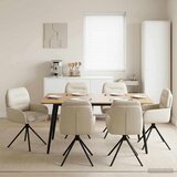  Okretne blagovaonske stolice 6 pcs Umjetna koža Krem | Eponuda.com