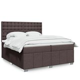  Krevet s oprugama i madracem tamnosmeđi 200x200 cm od tkanine | shoptok.hr