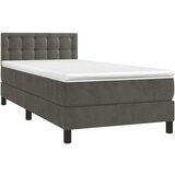  Krevet box spring s madracem LED tamnosivi 80 x 200 cm baršun | shoptok.hr