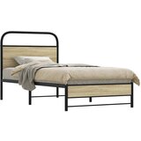 vidaXL Posteljni okvir brez vzmetnice 75x190 cm sonoma hrast inž. les Cene