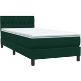 Box Spring krevet s madracem i LED tamnozeleni 80x220 cm baršun | shoptok.hr