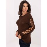 Italy Moda Sweater-MI-SW-1606.96-dark brown Cene