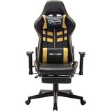vidaXL Gaming stol z oporo za noge črno in zlato umetno usnje | Shoptok.si