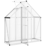 Rastlinjak z okvirjem srebrn 169x58x195 cm aluminij - - Srebrna - 16.75 - 169 x 58 x 195 cm - 2025--TOPSELLER | Shoptok.si