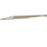 Tenda na uvlačenje žuto-bijela 3,5 x 2,5 m tkanina i aluminij | shoptok.hr