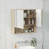 vidaXL Ogledalna omara sonoma hrast 59 x 17 x 55 cm Konstruiran les | Shoptok.si