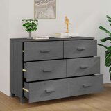  Komoda HAMAR tamnosiva 113 x 40 x 80 cm od masivne borovine | shoptok.hr