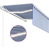  Automatska tenda s roletom i senzorom LED 3x2 5 m plavo-bijela | shoptok.hr