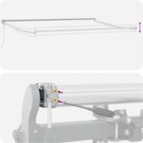 vidaXL Manualna uvlačiva tenda s LED žuta i narančasta 400x350 cm | shoptok.hr