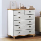 vidaXL Predalna omara Bela in les Trd les in MDF Srednja Predalna omara | Shoptok.si