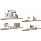  Plutajuće zidne police 4 kom boja hrasta 120x23,5x3,8 cm MDF | shoptok.hr