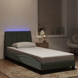 Furnova Posteljni okvir z LED lučkami svetlo siv 90x200 cm žamet, (21937216) Cene