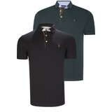 Dewberry DUAL SET T8582 MENS T-SHIRT-BLACK-GREEN Cene