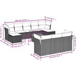 vidaXL 11-dijelni set vrtnih sofa od poliratana s jastucima bež | shoptok.hr