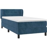 Box spring postelja z vzmetnico temno modra 90x200 cm žamet, (20899529) | Shoptok.si