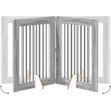  Vrata za pse z stojali 4 pcs Siva Sonoma 80 x 100 cm, (5000232687) | Shoptok.si