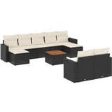  The Living Store Vrtna sedežna garnitura 10-delna z blazinami črn poli ratan - Vrtna Sedežna Garniture, (21465090) | Shoptok.si