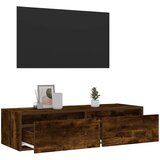 TV ormarić s LED svjetlima boja dimljenog hrasta 100X35,5x25 cm | shoptok.hr